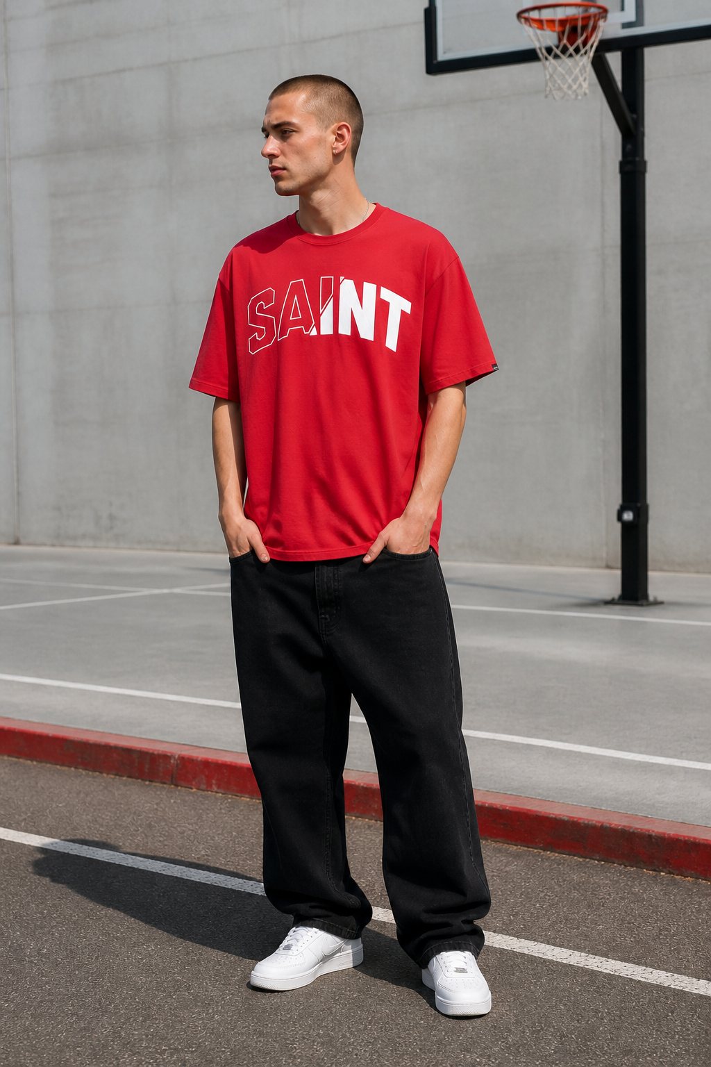 Court red lifestyle styling reference