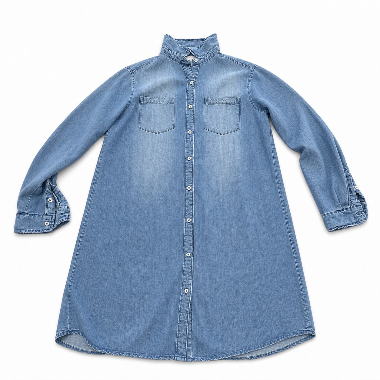 Denim Shirt Dress, style RZN-26-05, front view