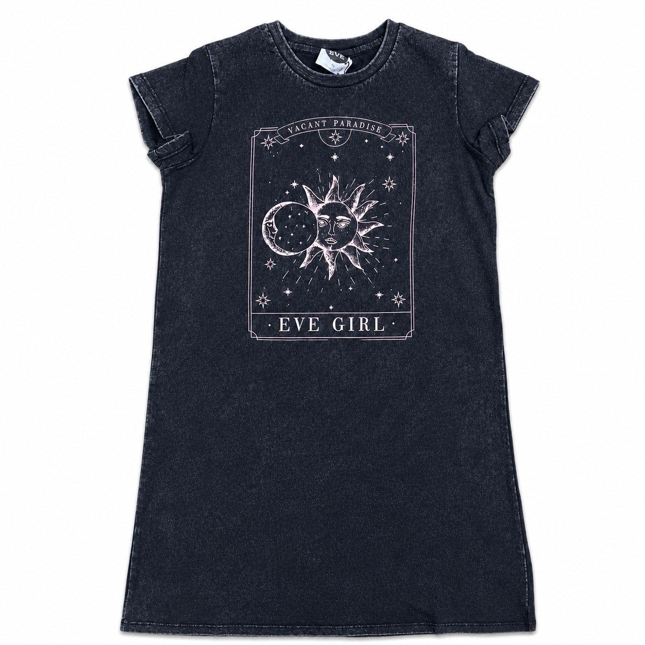 Washed Graphic T-Shirt Dress, style RZN-26-08, front view