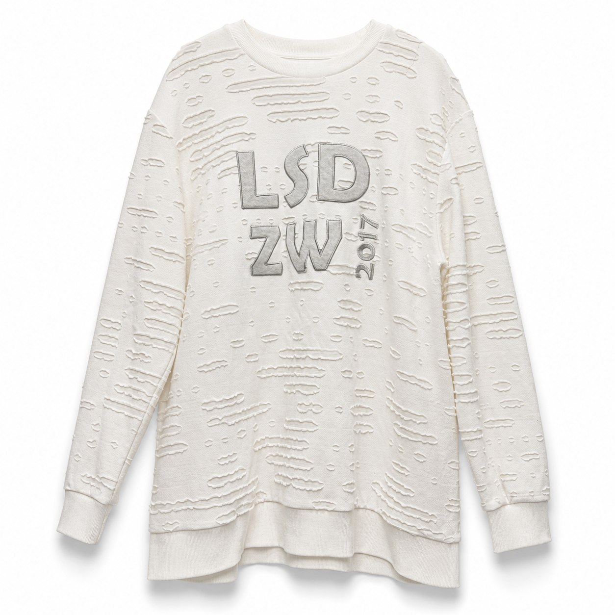 Distressed Knit Sweatshirt, style RZN-26-27, front view