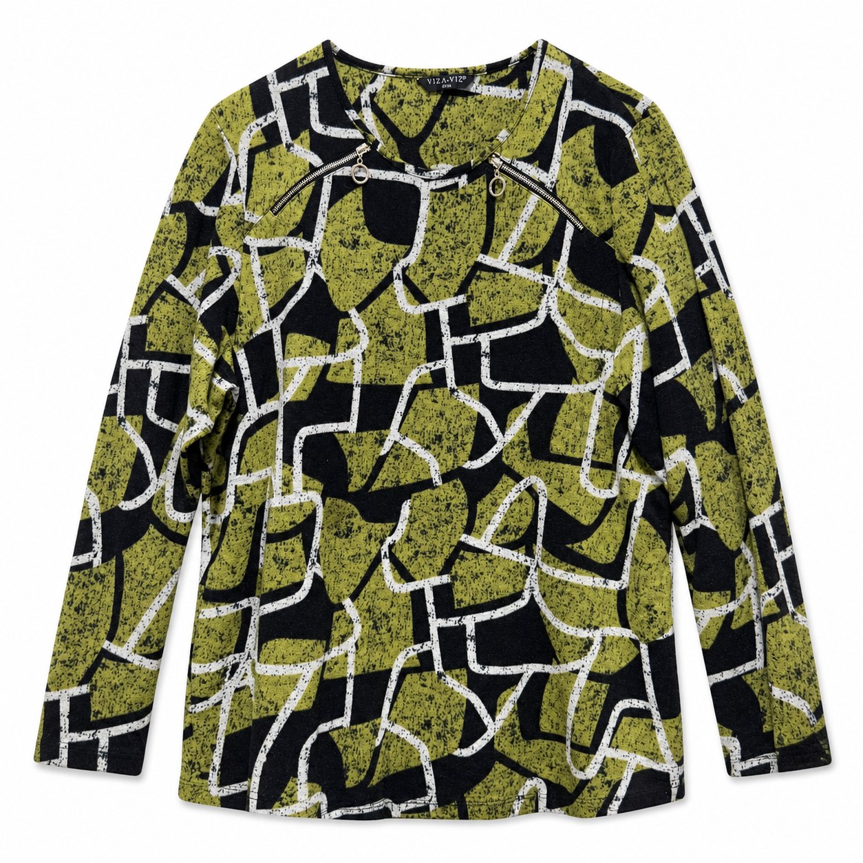 Abstract Print Overshirt, style RZN-26-32, front view